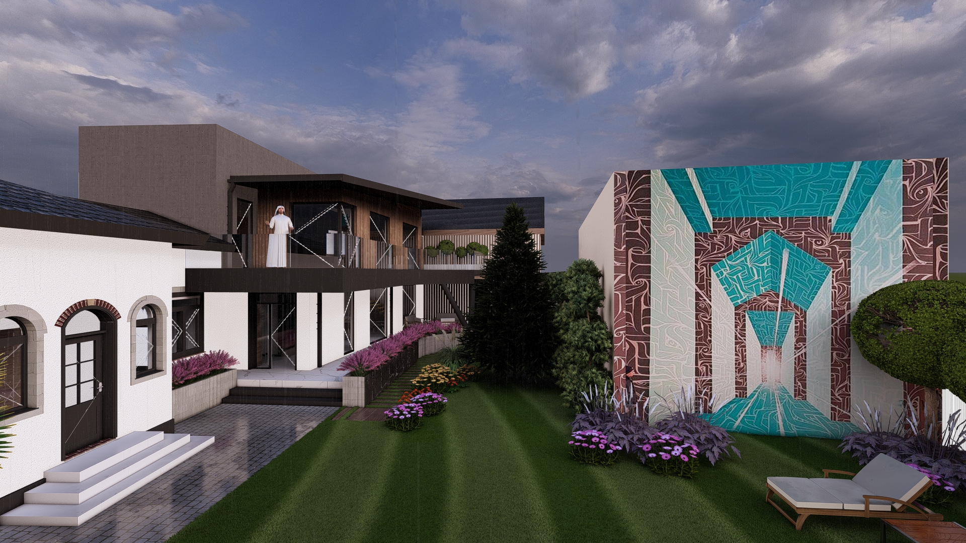 Casa FI - Perspectivă completă cu anexa