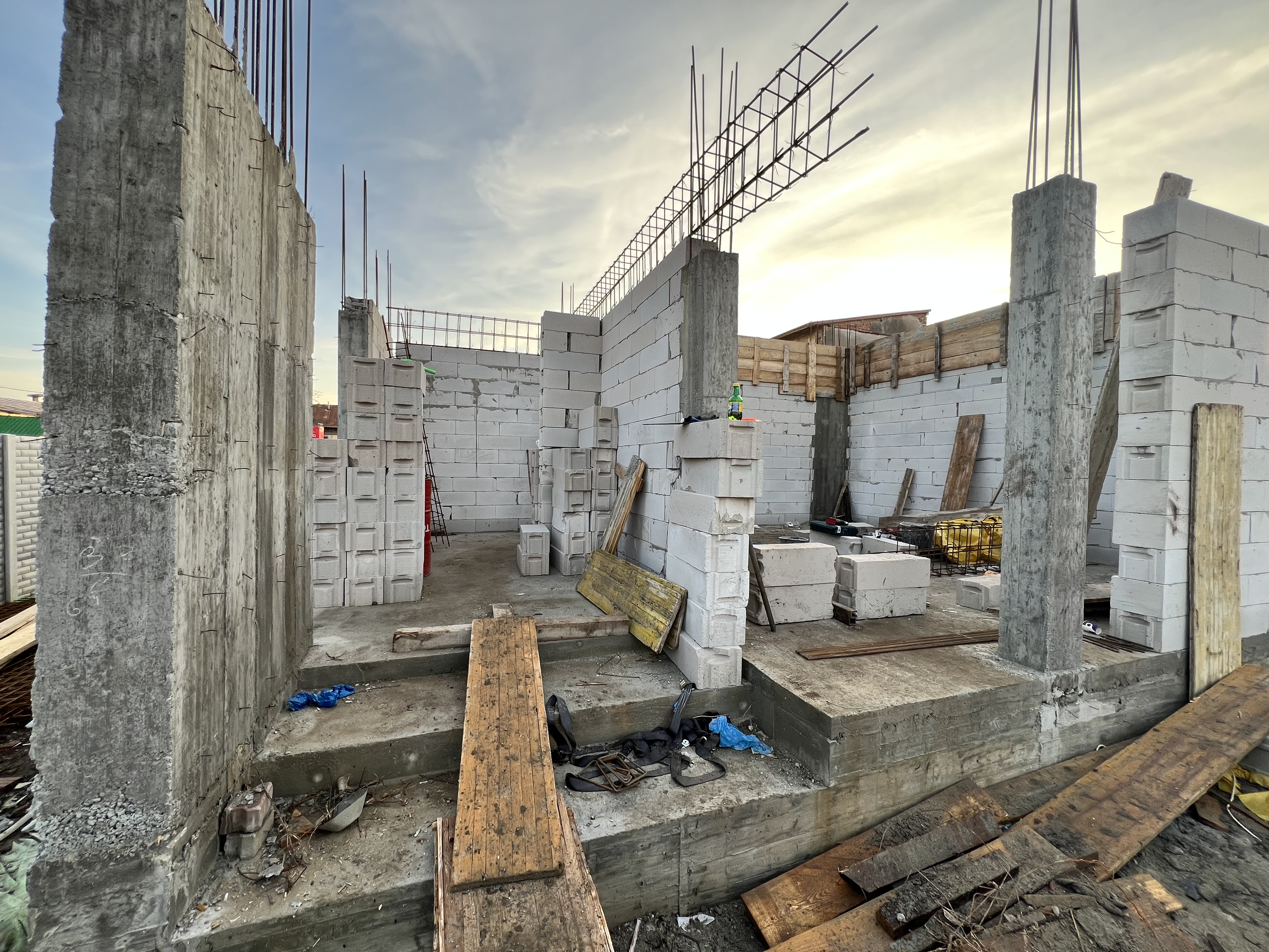 Casa P - Progres construcție interior structură