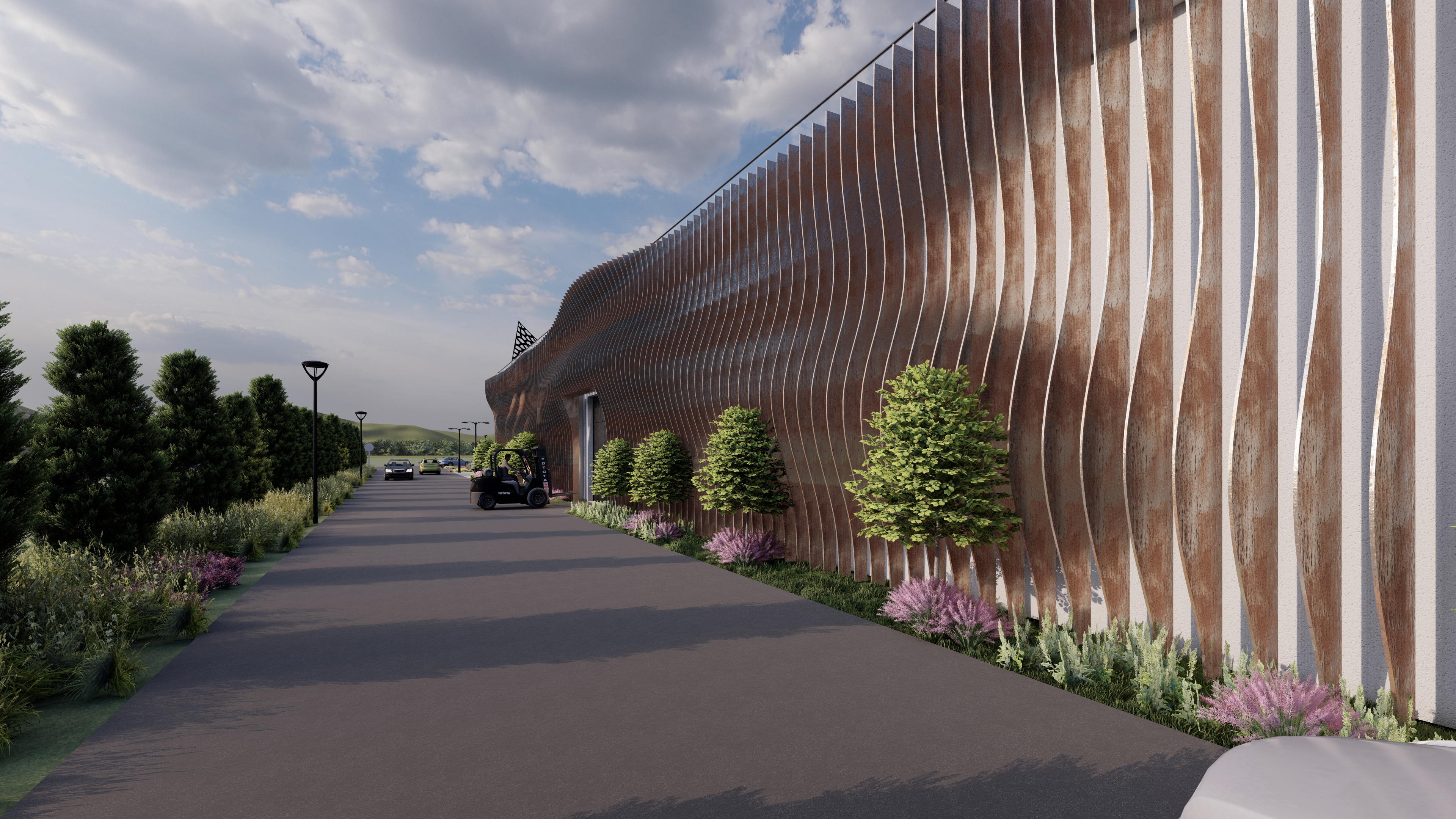 Hale Brașov - Perspectiva de apropiere a fațadei